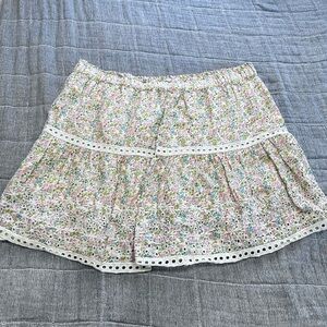 Jennifer & Grace women floral teacup white mini skirt size XL